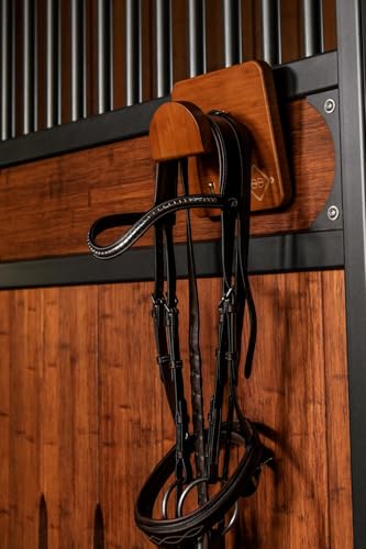 Soporte para trenzas individual acabado premium de madera para establos 3