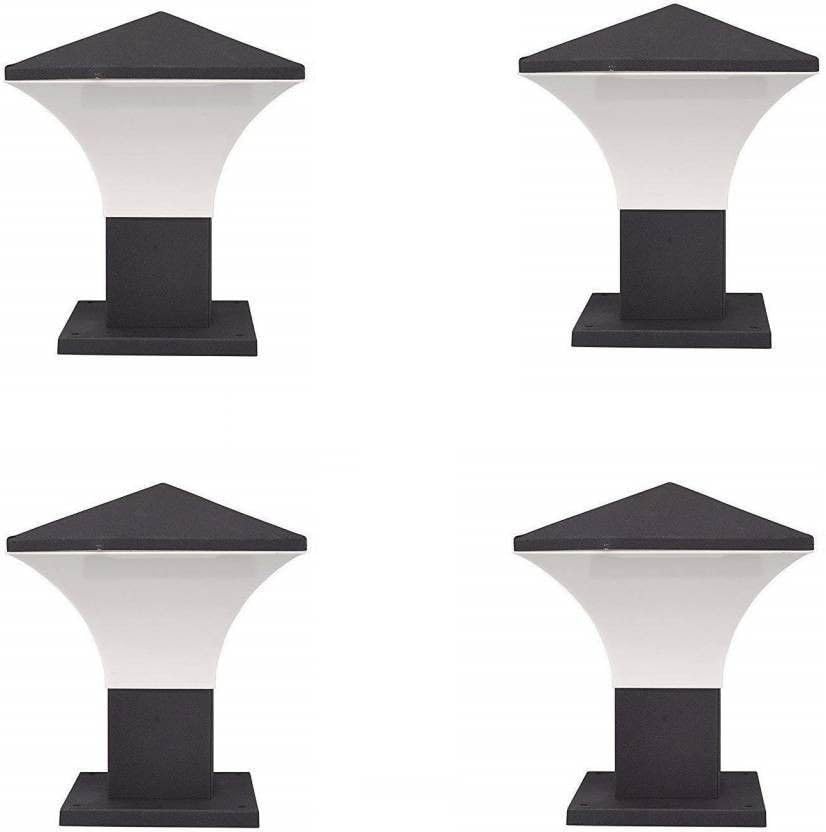 Gate Light Black Plastic | Fixed Mount Outdoor Garden Field Roof Lighting Fixture | Durable Exterior Lamps for Yard Driveway Entrance | Pack of 4-image-16
