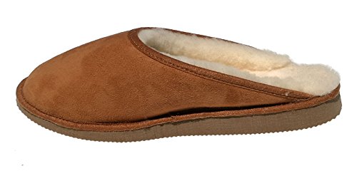 Mules garçons Camel anti-pieds froids doublées en Peau de Mouton saine et douce