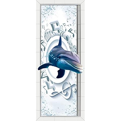 A.Monamour 3D Dolphin Door Stickers Cover