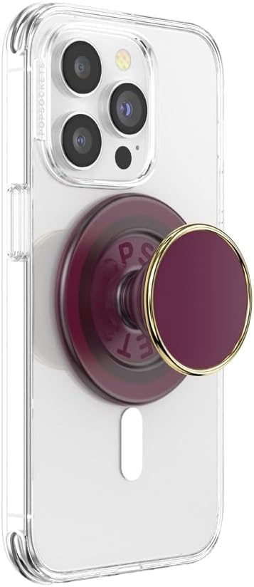 PopSockets Phone Grip for MagSafe, Magnetic Holder, Phone Stand, Red - Red Wine