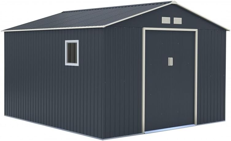 Abri de Jardin en Acier Galvanisé 13m² | Anthracite avec Kit d'an...