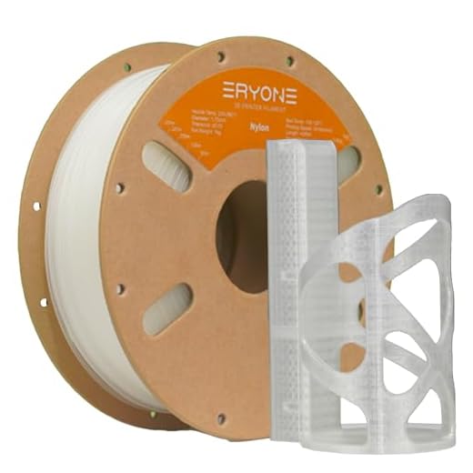 ERYONE Nylon Filament 1.75mm +/- 0.03mm, 3D Printer PA6 Filament 1kg (2.2LBS)/Spool, Fit Most FDM Printer, PA6 Clear