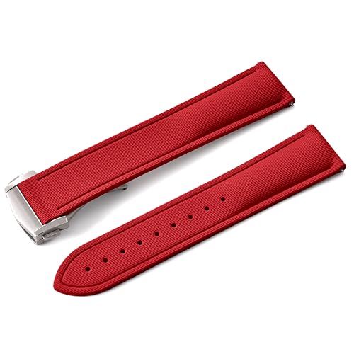 Image of WAMD Vector FKM Rubber Watch Strap 20mm 22mm - No Loop Deployment Clasp - Premium Fluoroelastomer Replacement Band.