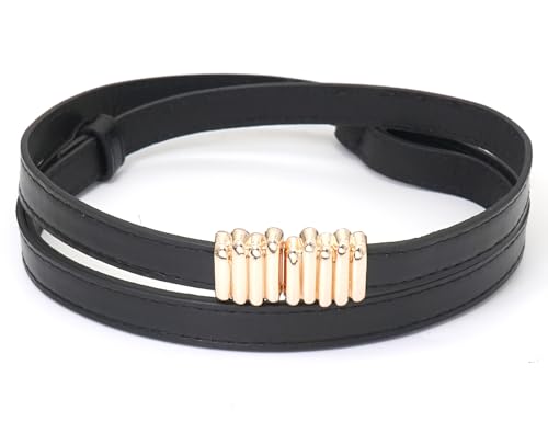 Skinny Belts for Women PU Leather Waist Belt Thin Waist Belt with Gold Alloy Buckle for Dresses4