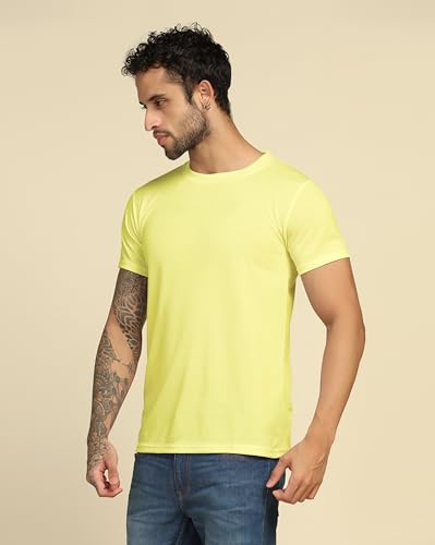 Image of VastraVibes Cotton Regular Fit T-Shirt Round Neck Casual Mens Plain Tshirt