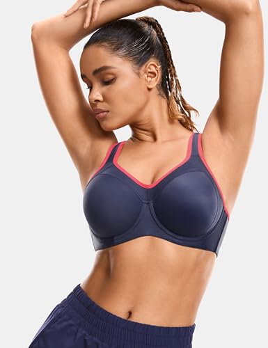 Image of SYROKAN Women's Full Support High Impact Racerback Lightly Lined Underwire Sports Bra