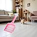Myuiao Pink Cat Litter Scoop,Tray with Handle Compact Solid Color Cat Litter Sifter Coffee One Size for Tofu Cat Litter and Clay Litter, Durable ABS Plastic Litter Scoop