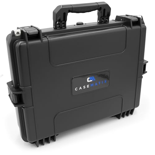 CASEMATIX Waterproof IP67 Laptop Hard Case for 15.6-17.3 inch Gaming Laptops & Accessories - Heavy Duty Hard Laptop Case with Foam Compatible with Asus Acer MSI Alienware Gaming Models & More