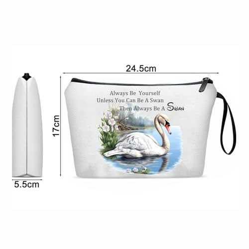 Capybara Lovers Makeup Bag - Funny Animal Design for Animal Lovers, Birthday Cosmetic Bag Gifts for Teen & Women Sister Bestie (10-Swan)2