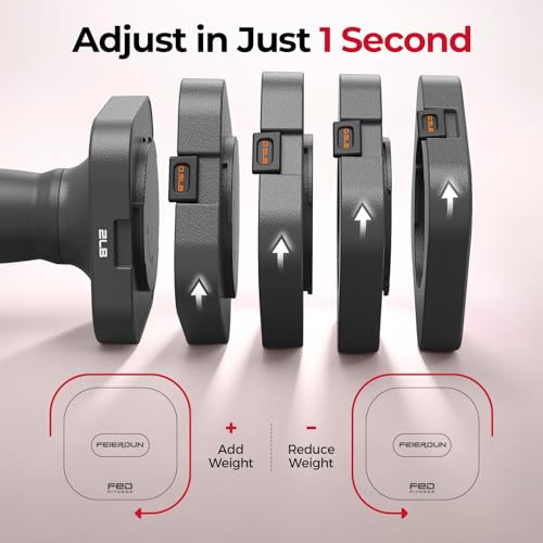 Image of FEIERDUN DB3 5-in-1 Adjustable Dumbbell Set of 2, 12LBS /20LBS Hand Weights for Women, Men, 1s-Adjust Dual-Stable Dumbbell Set for Women Home Gym & Outdoor