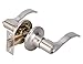 TMC Bed/Bath Room Tustin Door Handle Lever with Traditional Wave Design for Home Bedroom or Bathroom Privacy in Brushed Nickel Finish, TL001-SN-BK-1P