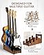 STRICH Gitarrenständer aus Holz für mehrere Gitarren, 4-Halter, Frontale Präsentation, Platzsparender Boden-Gitarrenständer, Farbe Nussbaum, L-3E1AW (Für 3 E-Gitarren + 1 Akustikgitarre)