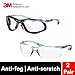 3M Safety Glasses, Virtua CCS and Virtua Sport CCS 2-Pack, Anti-Fog, Anti-Scratch, Clear Lens, ANSI Z87, Corded Ear Plug Control System, Removable Foam Gasket