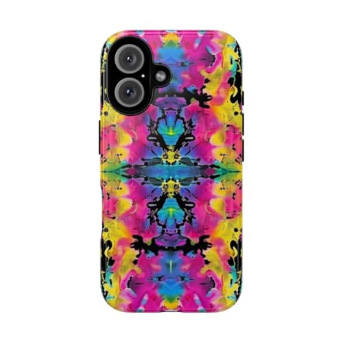 Coque rigide iPhone 16 motif abstrait brillant anti-rayures
