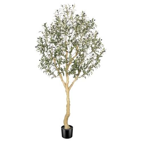 Realead 6ft Faux Olive Tree with UV Resistant for Indoor Outdoor Decor