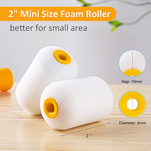 Mister Rui Paint Roller Kit 22 Piece, 4" 2" Paint Rollers, Foam Paint Roller, Microfiber Roller Covers for Painting Walls, Small Paint Roller, Mini Rollers for Painting Furniture, Stenciling - Image 7
