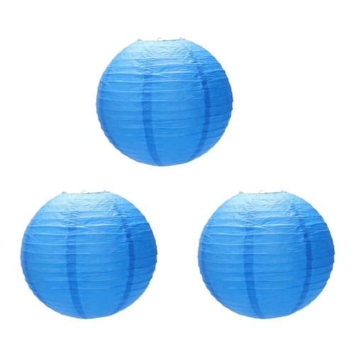 Booso 3 pantallas de papel chino japonés para boda, 40 cm, color azul marino