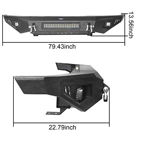 Hooke Road Tundra Steel Front Bumper Full Width Bumper Compatible With Toyota Tundra Pickup Truck 2014-2021 Regular Cab | Double Cab | Crewmax #TOP4