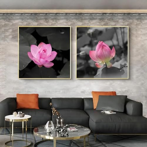 Affiche fleur de lotus pop pour décoration salon moderne et épuré