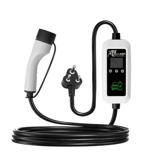 Image of 3.5kW Portable EV Charger - 16A Smart Charging | IP67 Waterproof | Long 5m Cable | Adjustable Current | RCD Safety | 5-Year Warranty | for Tata Nexon, MG ZS, Kia EV6 & More