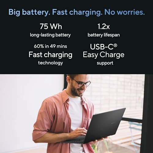 Image of ASUS Vivobook S 16 OLED (2024), 16 inch(40.64cm) 3.2K OLED 16:10 120Hz, Intel Core Ultra 7 155H, Thin and Light Laptop (16GB LPDDR5X /1TB SSD /Intel Arc Graphics /Win11 /Black /1.50 Kg), S5606MA-MX752WS