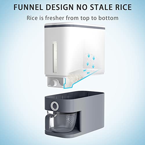 U-Miss 25 Lbs Rice Dispenser, Large Grain Container Storage With Lid Measuring Cylinder Moisture Proof Household Cereal Dispenser Bucket For Kitchen Soybean Corn #TOP3