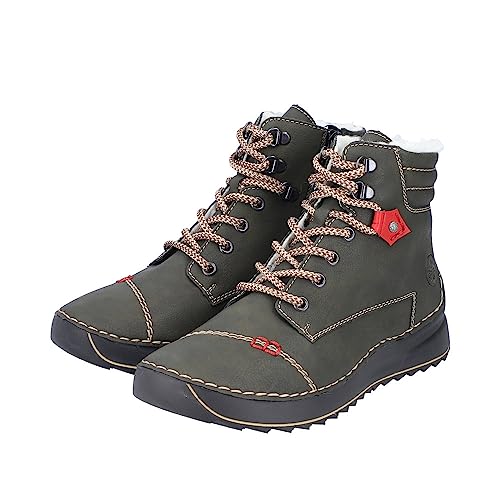 Rieker Damen Schnürstiefeletten 51545, Frauen Stiefeletten,uebergangsschuhe,uebergangsstiefel,Chukka Boots,schnürboots,grün (54),38 EU / 5 UK