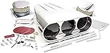 Racing Power Air Cleaner Assembly, Street Scoop, 20 in Length, Dual and Single 5-1/8 in Carb Flange, Aluminum, Polished, Kit