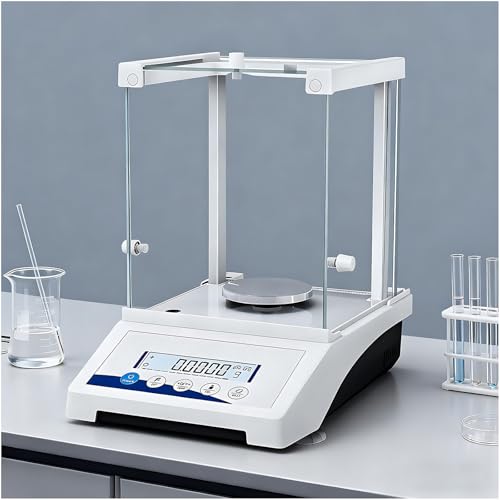 SHEUAO Balanza Analítica Báscula De Laboratorio De Precisión Báscula Electrónica Digital 1mg/0.1mg Báscula Analítica De Laboratorio Pantalla LCD Báscula Científica con Parabrisas 0.0001g/220g