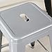 BELLEZE 30 Inch Stackable Metal Bar Stools, Indoor Outdoor Restaurant Patio Dining Seats, Contemporary Modern Vintage Industrial Steel Metal [Set of 6] - Wyatt (Gray)