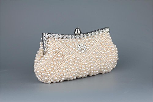 Kingluck Satin with Pearl and Diamond Wedding/Special Occasion Evening Handbags/Clutch (pink)