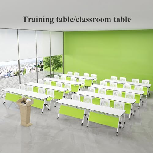 Mobiler Klapptisch Konferenztisch mit Rollen - Freistehender Bürotisch Konferenzraumtisch