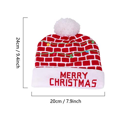 Toyvian Led Light up Chapéu Xadrez Padrão Xadrez de Malha Gorro Cap Inverno Chapéu de Neve Traje Ace