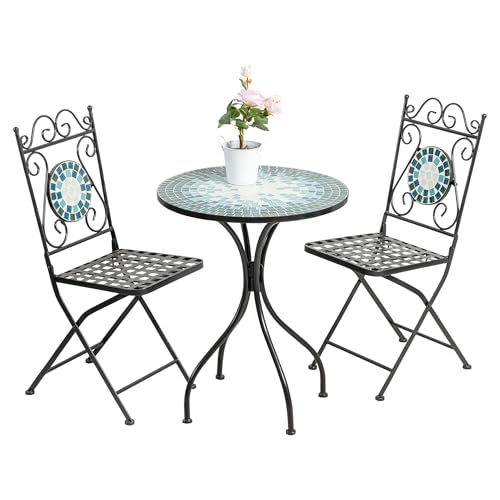 ✔️USO INTERNO ED ESTERNO: Grazie alla verniciatura antiruggine e al trattamento waterproof il set è ideale sia per ambienti interni che per esterni può essere lasciato tranquillamente sul terrazzo o in giardino anche durante il periodo di non utilizzo