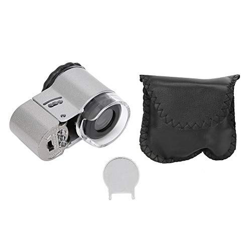 Image of Mini Pocket Microscope 50X with LED Light Portable Magnifying Glass for Banknote Detection Jewelry Appraisal Printing Inspection
