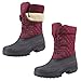 Knixmax Outdoor Women's Snow Boots Waterproof Warm Winter Boots Insulation Fashion Anti-Slip Ladies Boots Wine 9