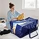 Dntorx 4 Stück 90L Aufbewahrungstasche, Heavy-Duty Umzugstaschen Umzugskartons Große mit Reißverschluss Griff Faltbar Aufbewahrungsbox für Umzug Camping Bettwäsche Kleidung Aufbewahrung (Blau)