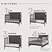 Child Craft Scout 4-in-1 Convertible Baby Crib Nursery Furniture Set - Baby Bed, Dresser with Changing Table Topper, Glider Chair, and Toy Box for Babies, Toddlers and Kids (4 Piece - Dapper Gray)