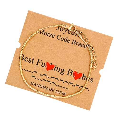 Image of JoycuFF Inspirational Morse Code Bracelets for Women Silver Beads Jewelry Encouragement Mantra Gifts for Her