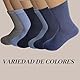 lurensa 6 Paar Socken für Jungen und Mädchen, aus weicher Baumwolle und atmungsaktiv, einfarbig, sportlich, elastisch und strapazierfähig, verschiedene Größen, Blau/Weiß/Grau 18-22, 10
