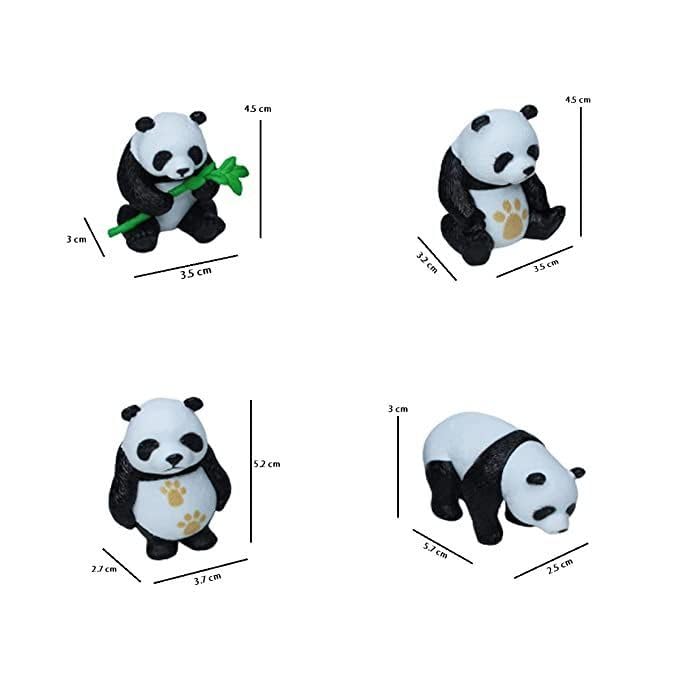 Image of Miniature Set for Home Decor, Deepawali Gift, Living Room, Figurines, Cake Decoration Items - Resin Car Dashboard Items (Multicolor) ((Panda Miniature Set of 4))