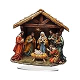 Allayu Wunderschöne Jesus Geburtsfigur, ein spirituelles Sammlerstück, das sich ideal als Dekoration für Büro oder Wohnzimmer eignet. Wasserfest und abriebfest. Jesus Geburtsstatue für Heimdekoration,