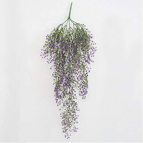 Zereff - 100Pcs Wall-Hanging Artificial Rattan Artificial Plants Plastic Vines Fake Foliage Wall Decoration Wen6538 - (Color: Pink) #TOP5