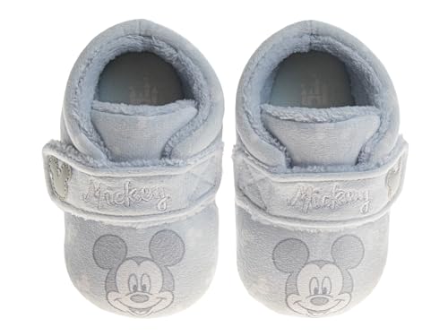 Image of Disney Baby Booties Girls Boys Infant Shoes - Mickey, Minnie and Winnie the Pooh First Walker Warm Socks Newborn Crib Slippers (Size 2,3,4 Infant)