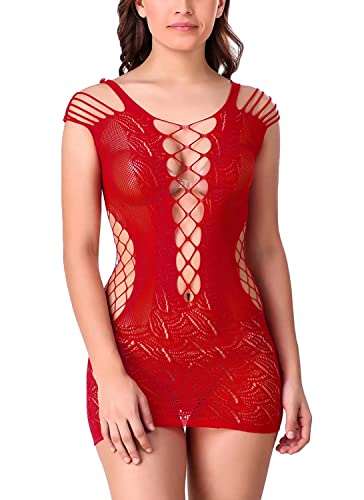 Lingerie femme rouge anti-frottement confortable au-dessus du genou