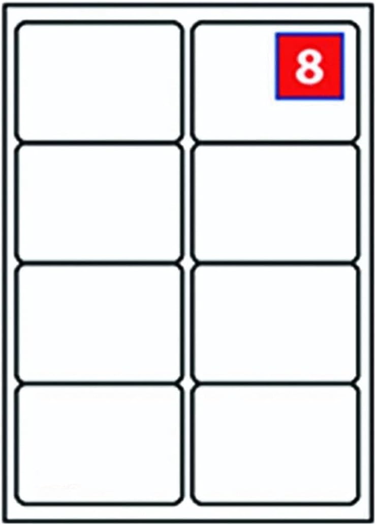 8 Labels per A4 Sheet, 100 Sheets 800 Labels Total, Self Adhesive Address Mailing Printer Labels–Compatible with Inkjet and Laser Printers – Printable Sticky Sheet Labels