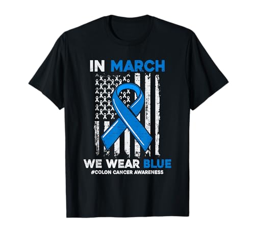 Concientización sobre el cáncer de colon colorrectal Colonoscopia de cinta azul Camiseta