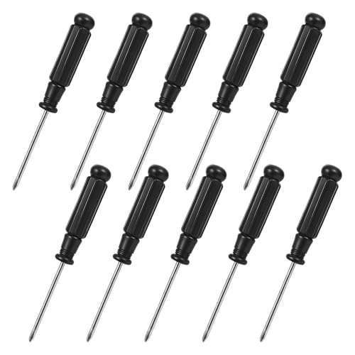 10 Pcs Mini Phillips Screwdriver 2.5 mm Small Screwdriver Cross Head Tiny Screwdrivers with Black Non-Slip Handles 3.7 Total Length Pocket Tool Kit for Small Appliances Watches Laptop Repair