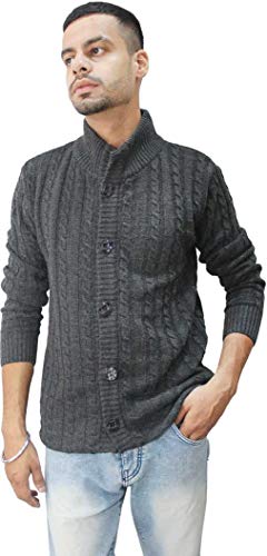 Image of Matelco Mens Woollen Buttoned Sweater Full Sleeves for Winters